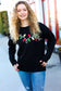 It's Lit Black Sequin Embroidered Christmas Lights Sweater