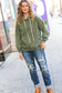 Know Yourself Olive Acid Wash Fleece Lined Hoodie