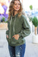 Know Yourself Olive Acid Wash Fleece Lined Hoodie