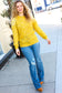 Feeling Fun Mustard Pointelle Lace Shoulder Knit Sweater