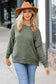 Stay Awhile Army Green Drop Shoulder Melange Sweater