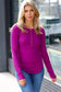 Magenta Baby Waffle Snap Button Down Long Sleeve Top