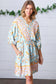 Light Blue Boho Challis Surplice Pocketed Dress