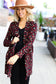 Weekend Envy Burgundy Animal Print Open Cardigan