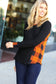 Looking Festive Black & Rust Plaid Hacci Knit Hoodie