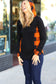 Looking Festive Black & Rust Plaid Hacci Knit Hoodie