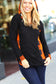 Looking Festive Black & Rust Plaid Hacci Knit Hoodie