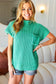 On Your Way Up Green Washed Mock Neck Knit Top