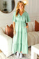 Mint Elastic V Neck Tiered Maxi Dress