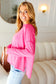 Fuchsia Mineral Wash Rib Pullover Top