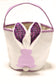 Lavender Light-Up Bunny Ears Easter Basket Canvas Tote