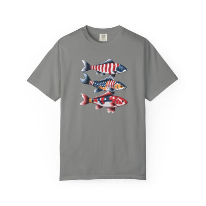 Patriotic Crew Neck Men's Fish T-shirt