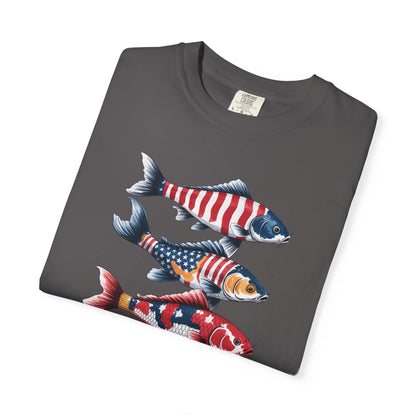 Patriotic Crew Neck Men's Fish T-shirt