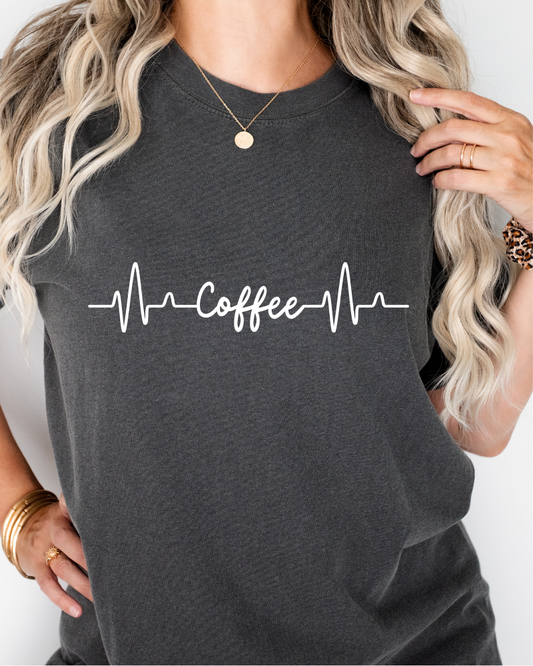 Coffee Heartbeat Unisex T-shirt - Coffee Lover Barista Gift