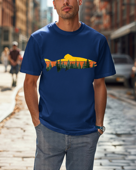 Nature-Inspired Unisex T-Shirt for Outdoor Lovers - Summer Casual Wear, Gift for Fishermen