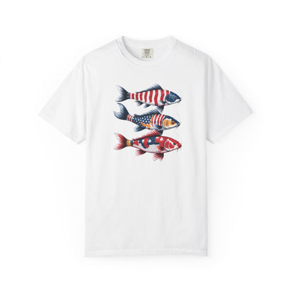 Patriotic Crew Neck Men's Fish T-shirt