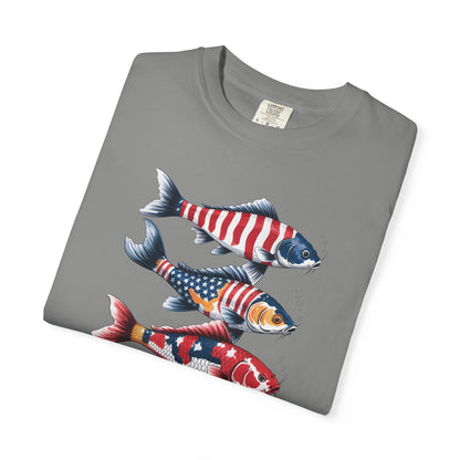 Patriotic Crew Neck Men's Fish T-shirt