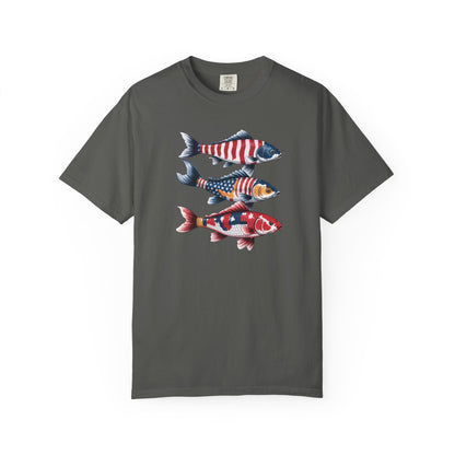 Patriotic Crew Neck Men's Fish T-shirt