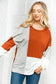 Two Tone Hacci Color Block Sweater Top