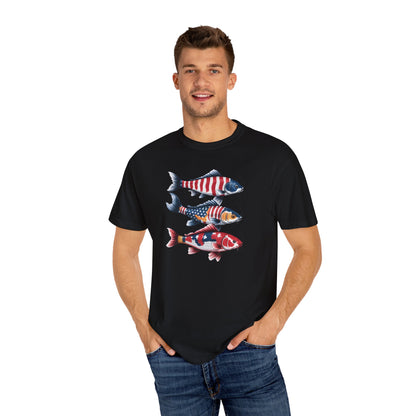 Patriotic Crew Neck Men's Fish T-shirt