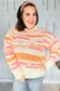 Perfectly You Mango Multicolor Stripe Chunky Knit Sweater