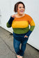 Olive & Mustard Color Block Hacci Top