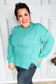 Live For Today Mint Mineral Washed Rib Pullover