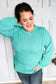 Live For Today Mint Mineral Washed Rib Pullover