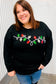 It's Lit Black Sequin Embroidered Christmas Lights Sweater