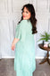 Mint Elastic V Neck Tiered Maxi Dress