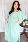 Mint Elastic V Neck Tiered Maxi Dress