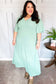 Mint Elastic V Neck Tiered Maxi Dress