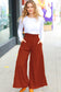 Relaxed Fun Rust Smocked Waist Palazzo Pants