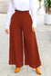 Relaxed Fun Rust Smocked Waist Palazzo Pants