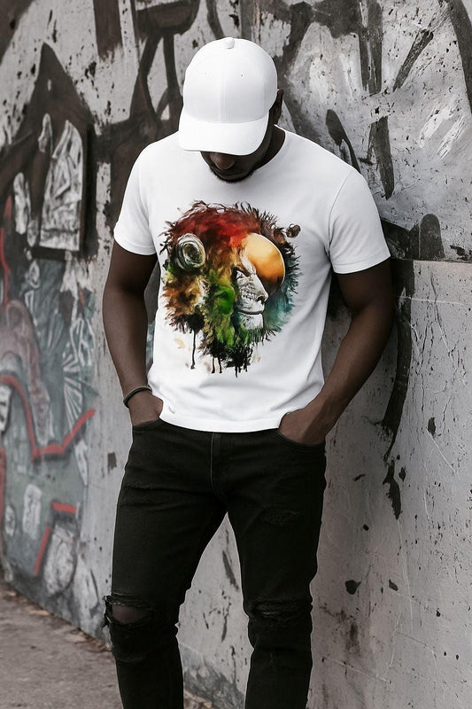 Cosmic Lion T-Shirt, Space Nebula Tee, Galaxy Animal Shirt, Celestial Vibes Top, Astronomy Graphic Tee