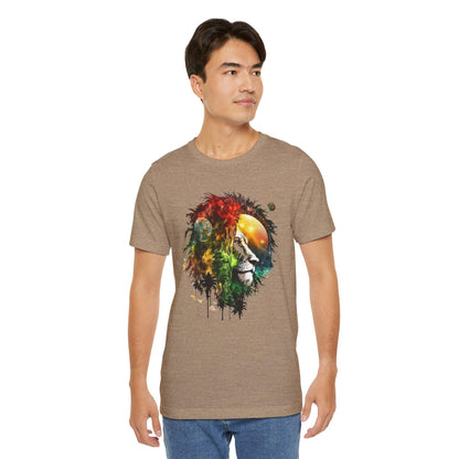 Cosmic Lion T-Shirt, Space Nebula Tee, Galaxy Animal Shirt, Celestial Vibes Top, Astronomy Graphic Tee