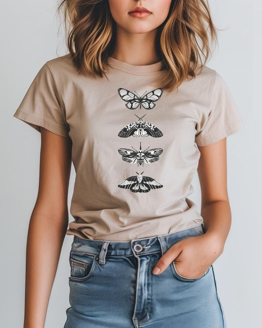 Minimalist Butterfly Graphic Tee for Nature Enthusiasts, Stylish Casual Shirt, Gift for Eco Lovers, Unisex Casualwear