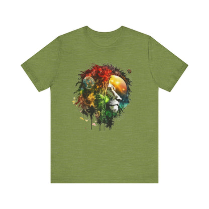 Cosmic Lion T-Shirt, Space Nebula Tee, Galaxy Animal Shirt, Celestial Vibes Top, Astronomy Graphic Tee