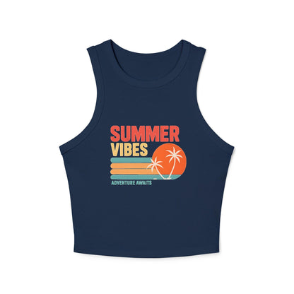 Summer Vibes Racer Tank Top, Women's Summer Top, Beach Wear, Vacation Outfit, Festival Apparel, Motivational Workout Top