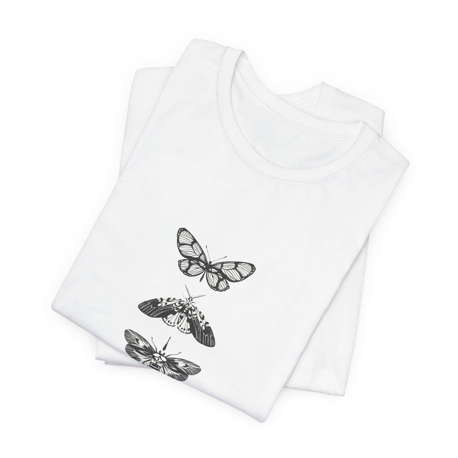 Minimalist Butterfly Graphic Tee for Nature Enthusiasts, Stylish Casual Shirt, Gift for Eco Lovers, Unisex Casualwear