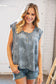 Stone Tie Dye Terry Oversized Button Down Top