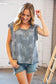 Stone Tie Dye Terry Oversized Button Down Top