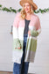 Sage Wide Stripe Terry Color Block Open Cardigan