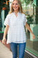 White Swiss Dot Chiffon Crochet Detailed Lined Top