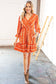 Persimmon Stripe Floral Surplice Fit & Flare Ruffle Dress