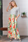 Mint Floral Stripe Fit & Flare Pocketed Maxi Dress