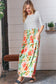 Mint Floral Stripe Fit & Flare Pocketed Maxi Dress