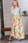 Mint Floral Stripe Fit & Flare Pocketed Maxi Dress