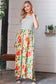 Mint Floral Stripe Fit & Flare Pocketed Maxi Dress