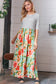 Mint Floral Stripe Fit & Flare Pocketed Maxi Dress